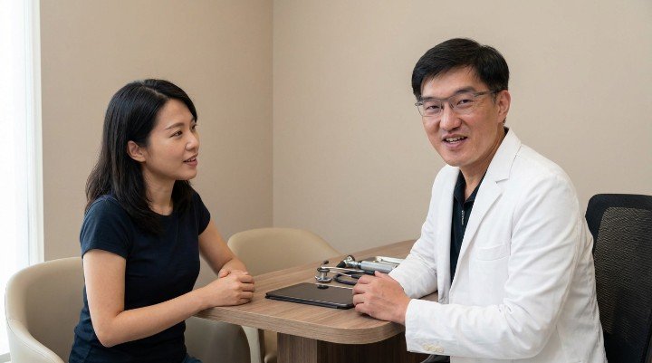 吳紹琥醫師在診間進行台北抽脂專業評估 針對腹部與大腿擬定台北抽脂精準雕塑計畫 法瑞診所運用先進技術進行台北抽脂手術 台北抽脂術後專業護理與消腫點滴照護