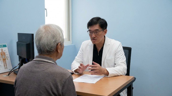 醫師向患者解釋癌症活動期的再生治療禁忌 顯示癌細胞受生長因子影響與再生治療禁忌 專業醫學團隊評估患者避開再生治療禁忌 實驗室中分析幹細胞活化與再生治療禁忌