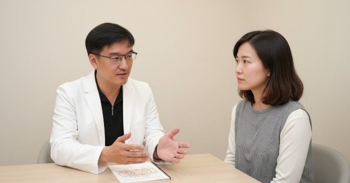 ILIB靜脈雷射治療過程中的專業醫師操作，病人放鬆的情景
