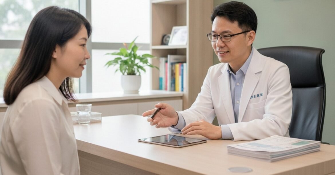 吳芮醫師為患者詳細解說重點術前評估